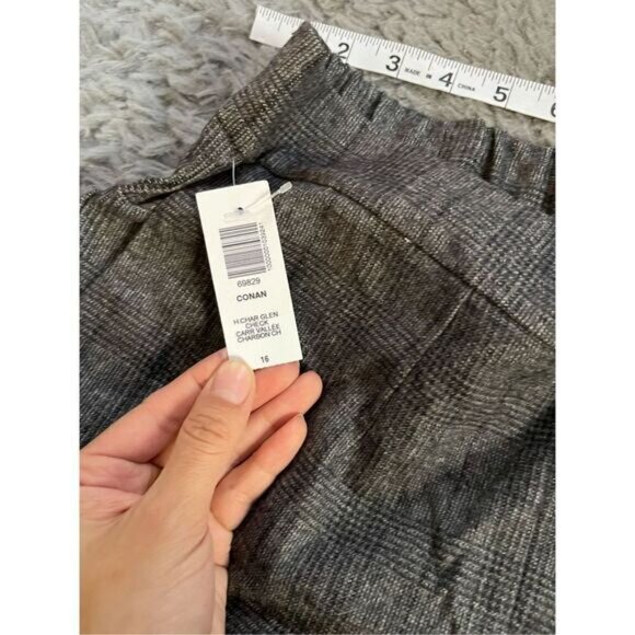NWT aritzia babaton wool cashmere plaid Conan pants 16‎ - Picture 7 of 10